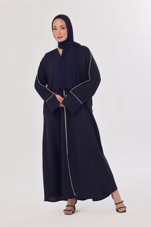 Daily Basic Abaya With Pockets - Navy Blue