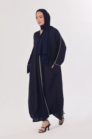 Daily Basic Abaya With Pockets - Navy Blue