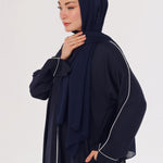 Daily Basic Abaya With Pockets - Navy Blue