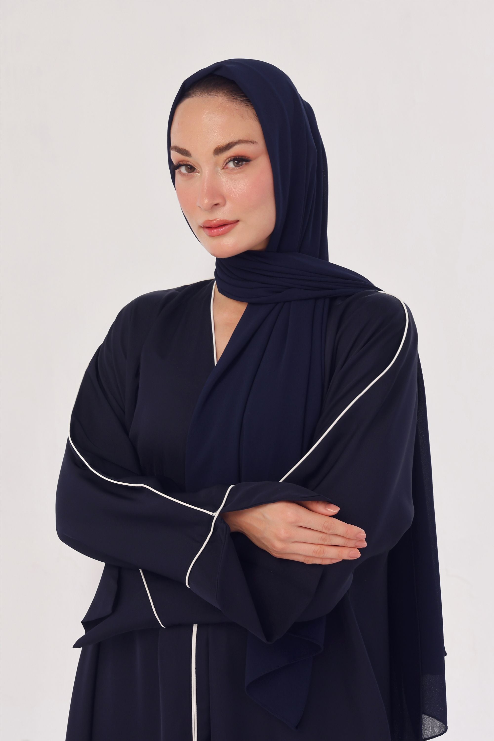 Daily Basic Abaya With Pockets - Navy Blue