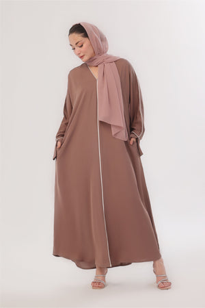 Daily Basic Abaya With Pockets - Nude Taupe