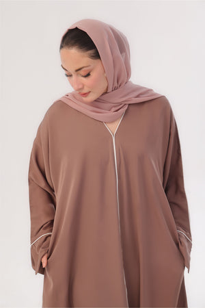 Daily Basic Abaya With Pockets - Nude Taupe