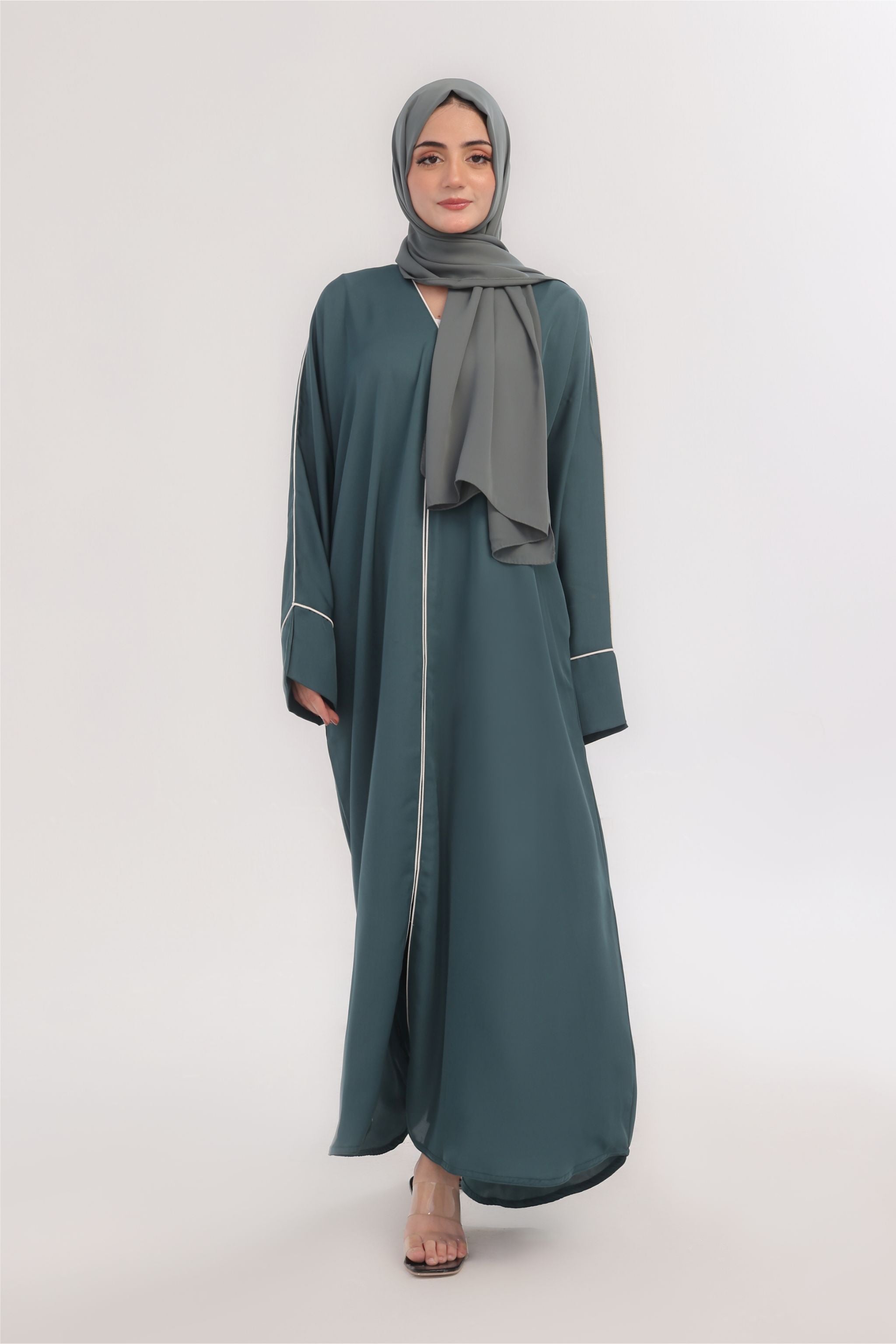 Daily Basic Abaya With Pockets - Turquoise