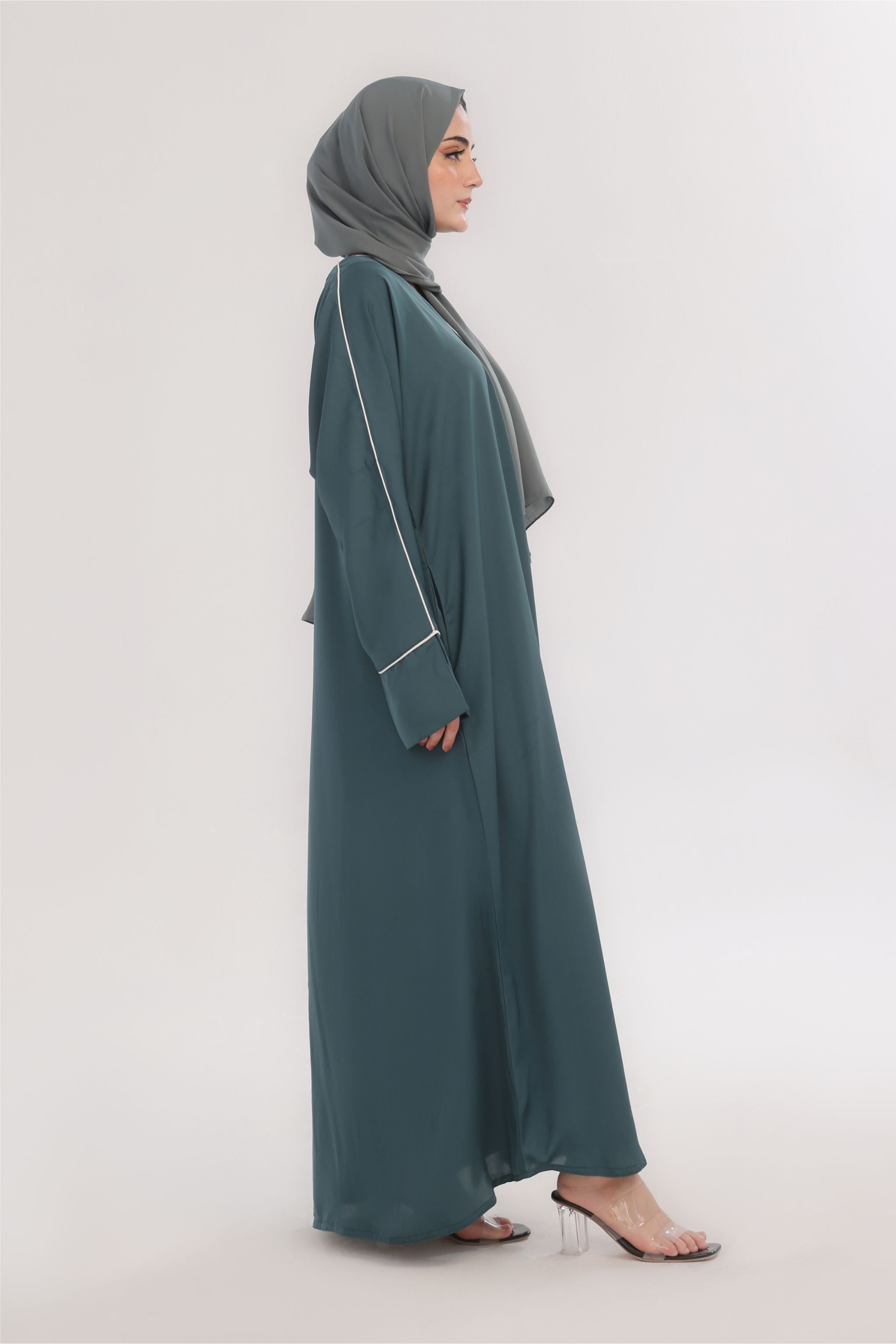 Daily Basic Abaya With Pockets - Turquoise