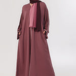 Daily Basic Abaya With Pockets - Vintage Mauve