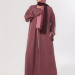 Daily Basic Abaya With Pockets - Vintage Mauve
