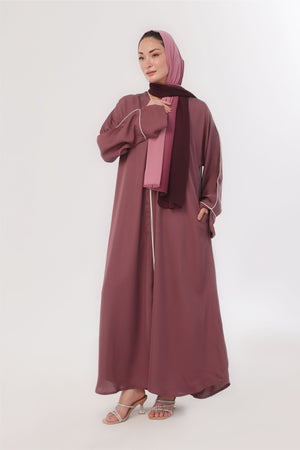 Daily Basic Abaya With Pockets - Vintage Mauve