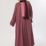 Daily Basic Abaya With Pockets - Vintage Mauve