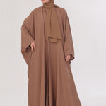 Flowy Farshi Cut Abaya - Almond Brown