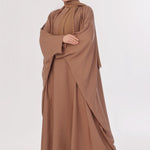 Flowy Farshi Cut Abaya - Almond Brown