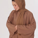 Flowy Farshi Cut Abaya - Almond Brown