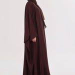 Flowy Farshi Cut Abaya - Burnt Wood