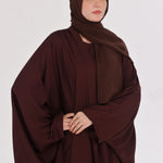 Flowy Farshi Cut Abaya - Burnt Wood