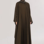 Flowy Farshi Cut Abaya - Dark Olive