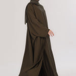 Flowy Farshi Cut Abaya - Dark Olive