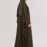 Flowy Farshi Cut Abaya - Dark Olive