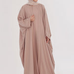 Flowy Farshi Cut Abaya - Ivory Nude