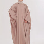 Flowy Farshi Cut Abaya - Ivory Nude