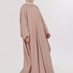 Flowy Farshi Cut Abaya - Ivory Nude