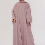 Flowy Farshi Cut Abaya - Neutral Pink