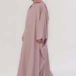 Flowy Farshi Cut Abaya - Neutral Pink