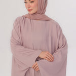 Flowy Farshi Cut Abaya - Neutral Pink