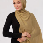 Henna Modal Hijab - worn by model, lightweight and flowy drape.