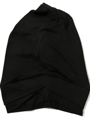 Cross Turban Bonnet Cap - Jet Black