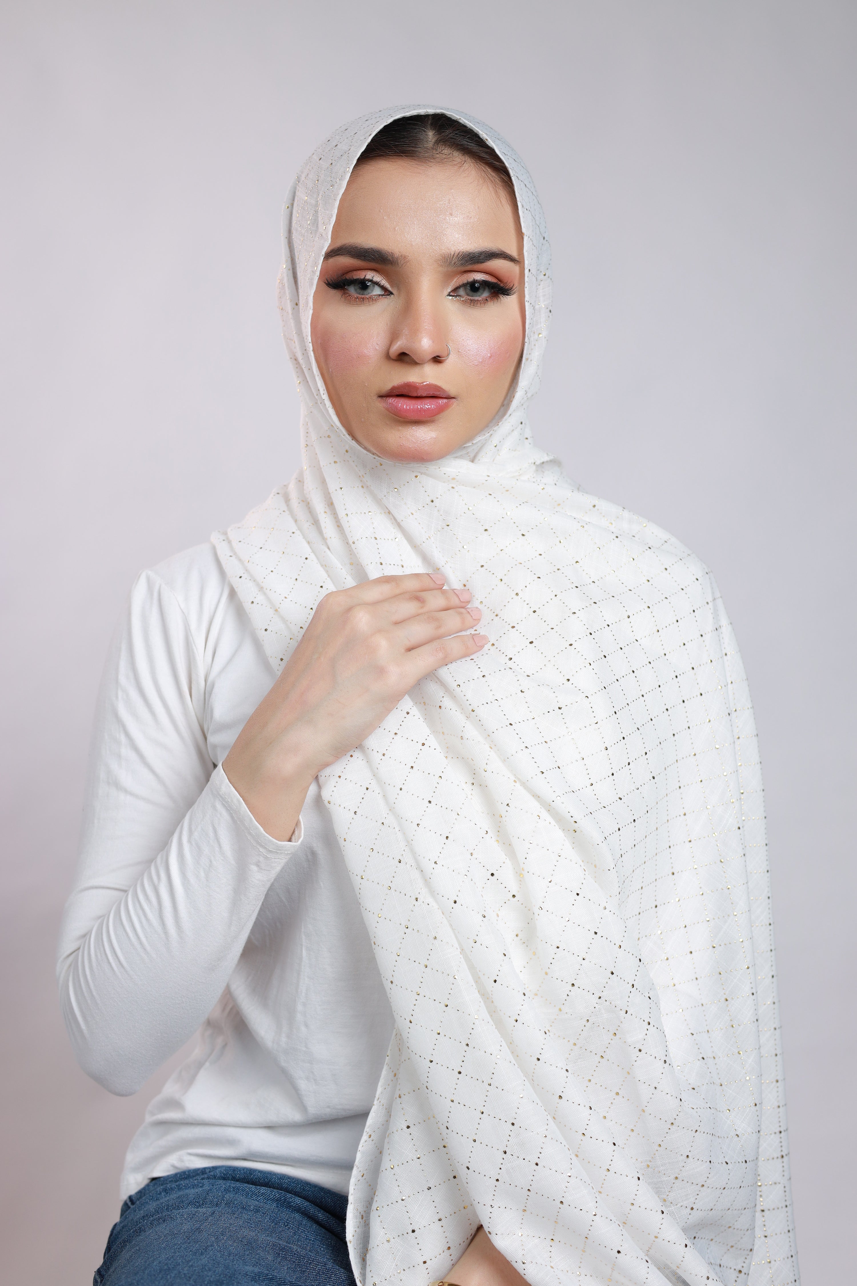 Embellished Viscose - Pearl White