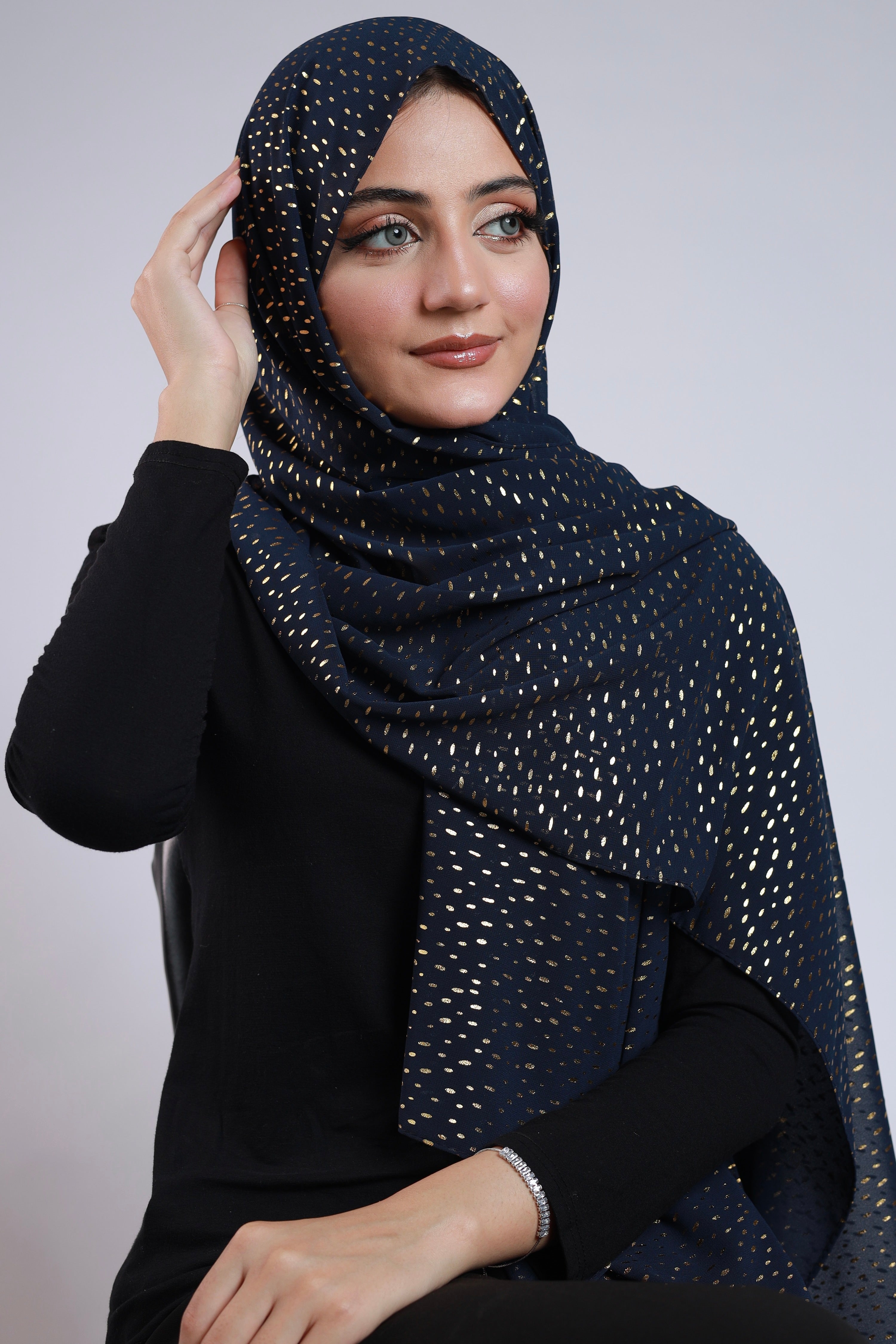 Twilight Georgette - Navy Blue