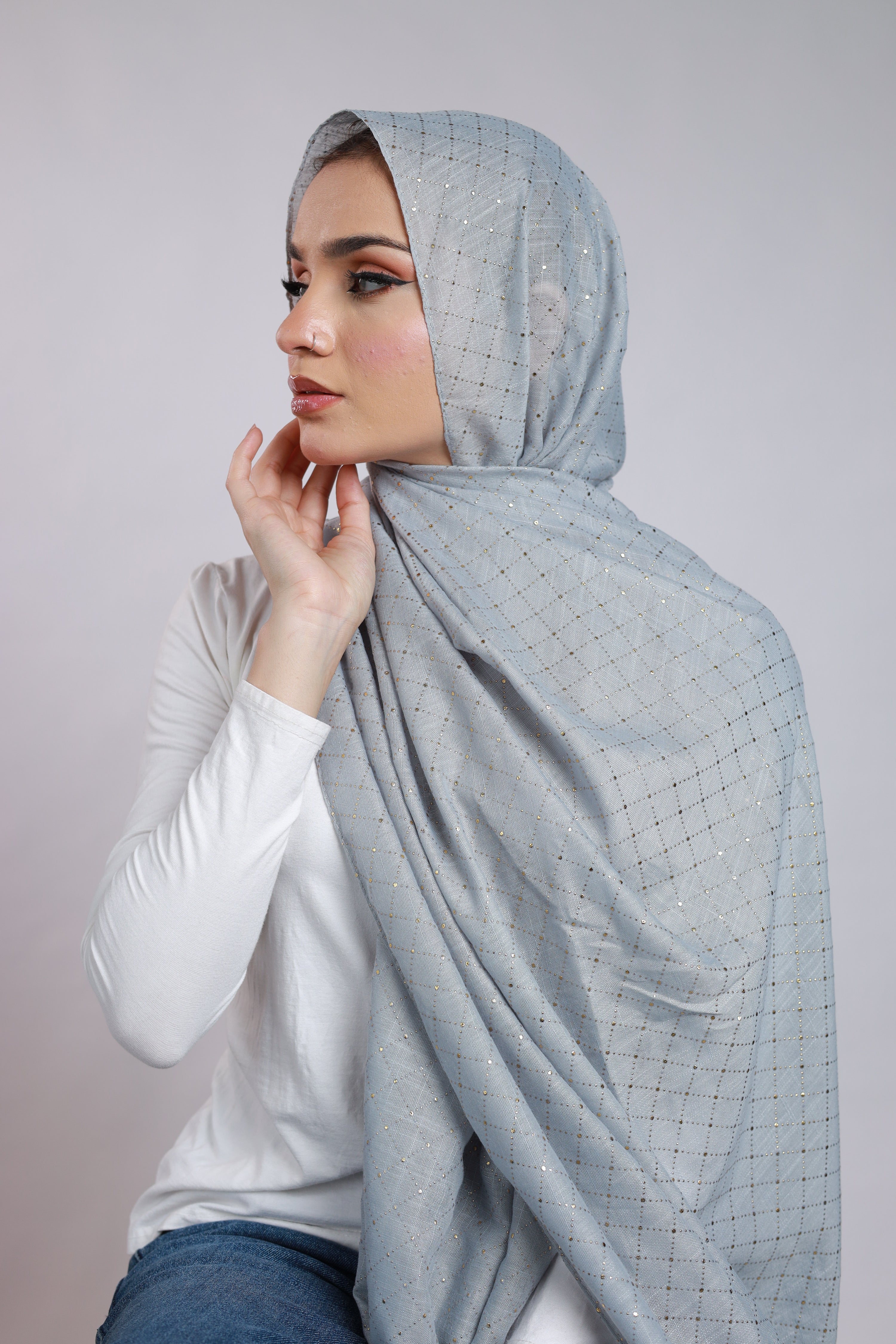 Embellished Viscose - Misty Grey