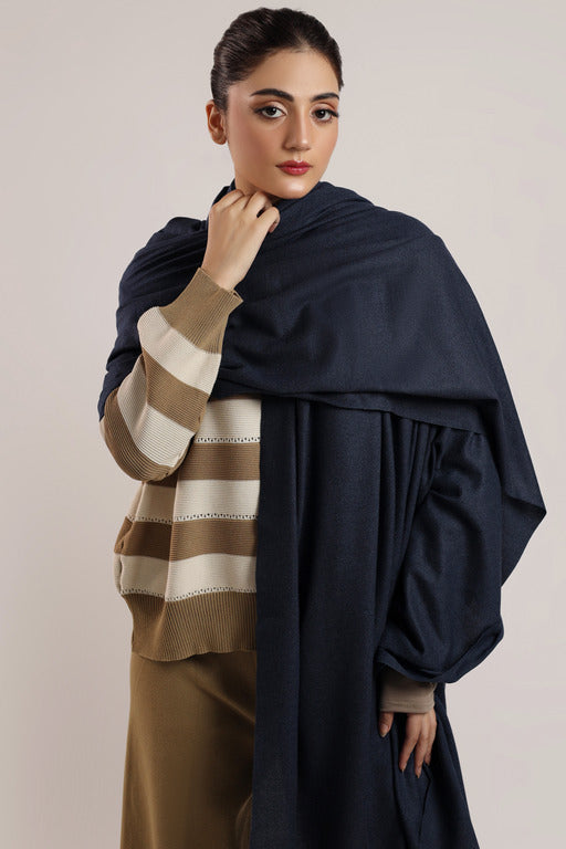 Woolen Shawl - Navy