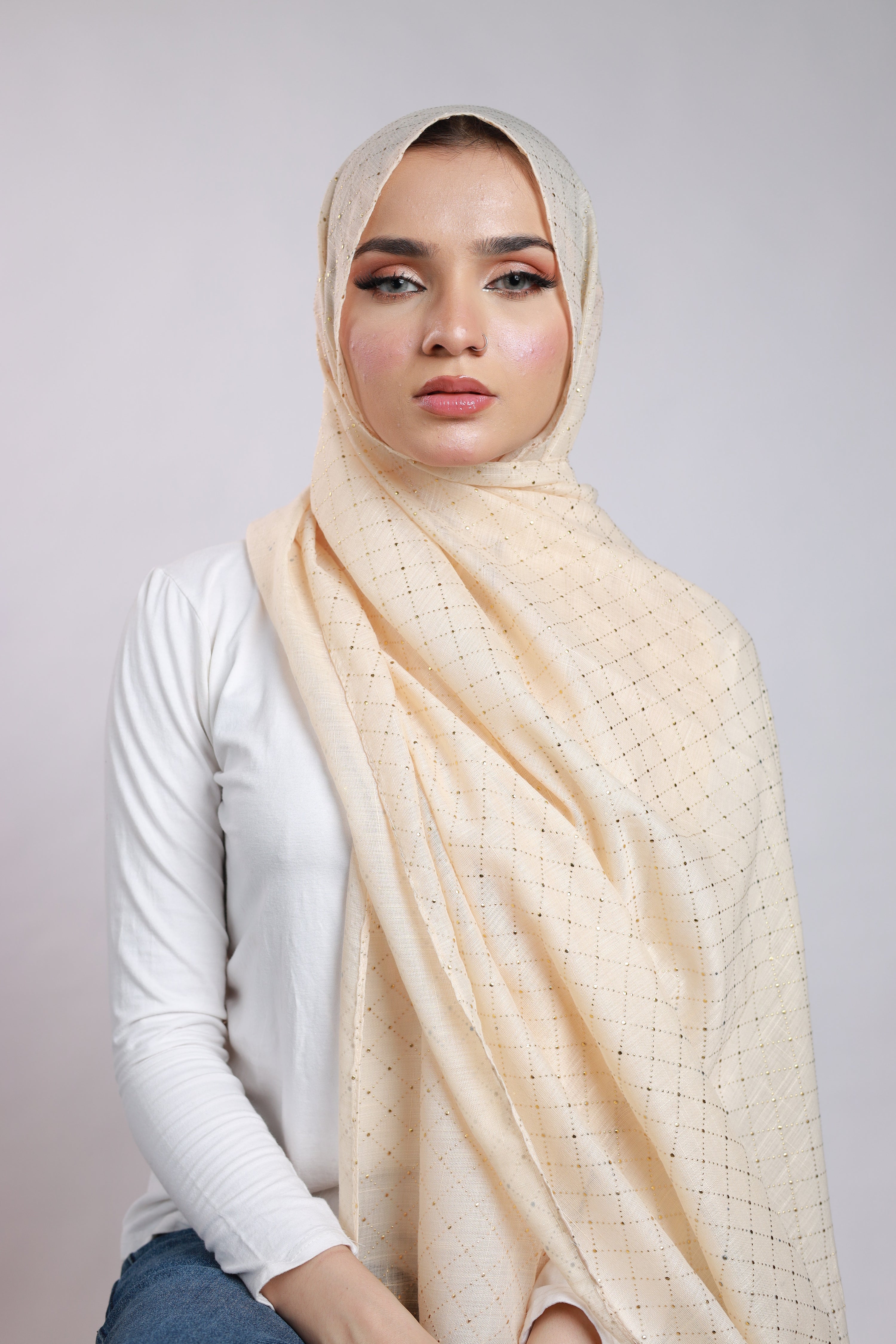 Embellished Viscose - Cream