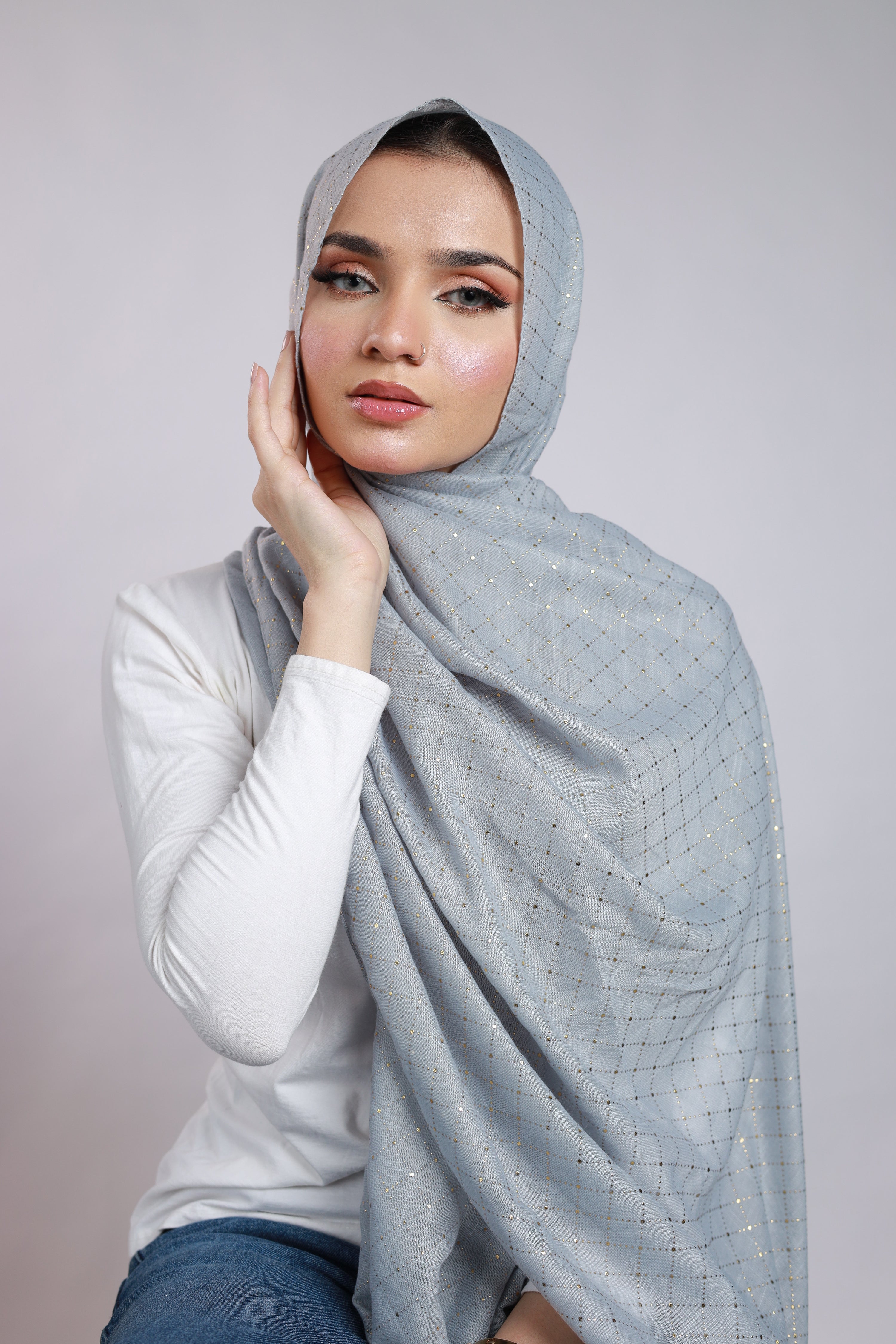 Embellished Viscose - Misty Grey