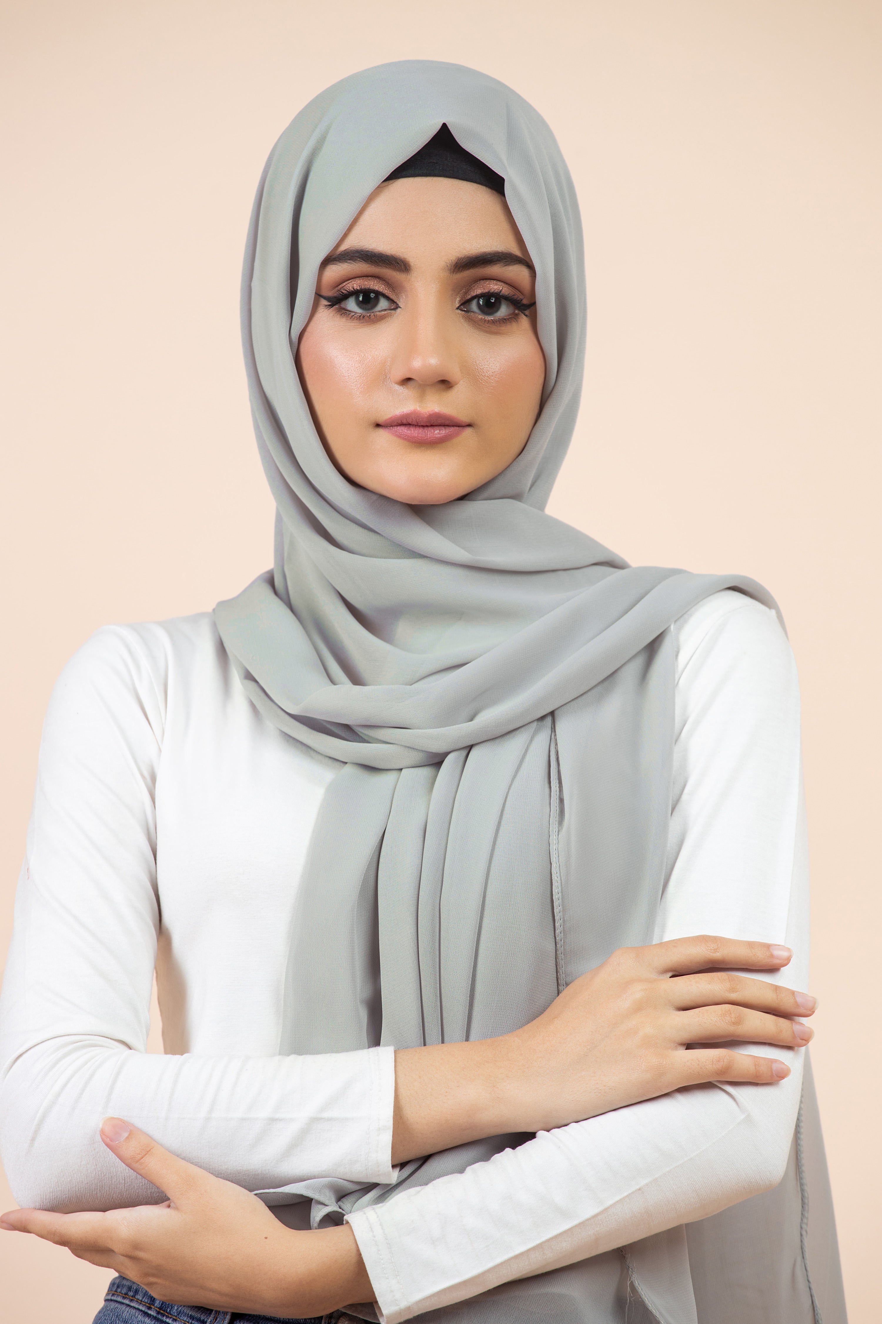 Premium Butter Chiffon - Silver Dust