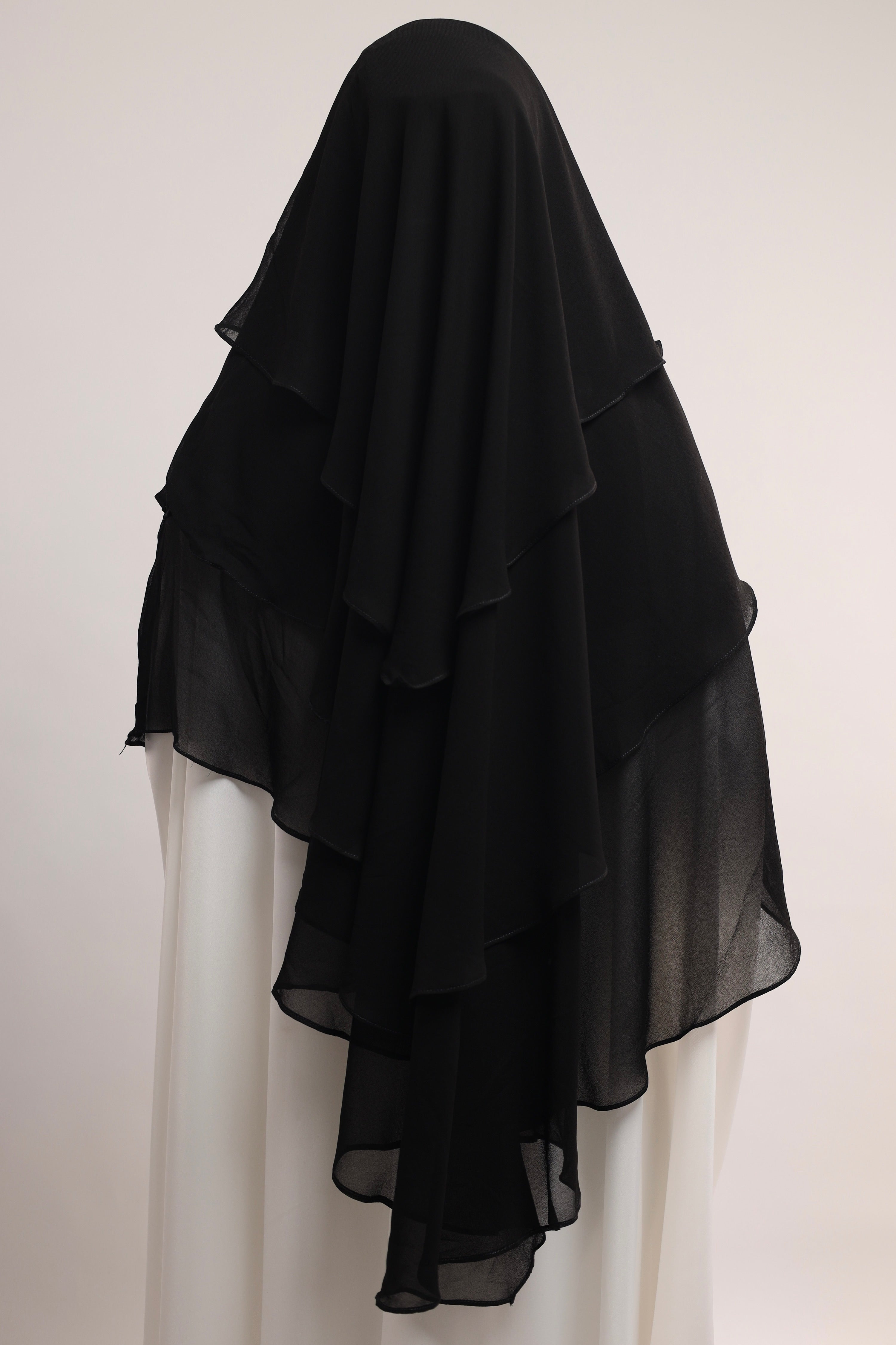 Chiffon Khimar - Jet Black