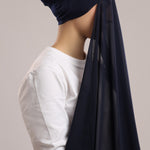 Pre-sewn Instant Georgette - Navy Blue