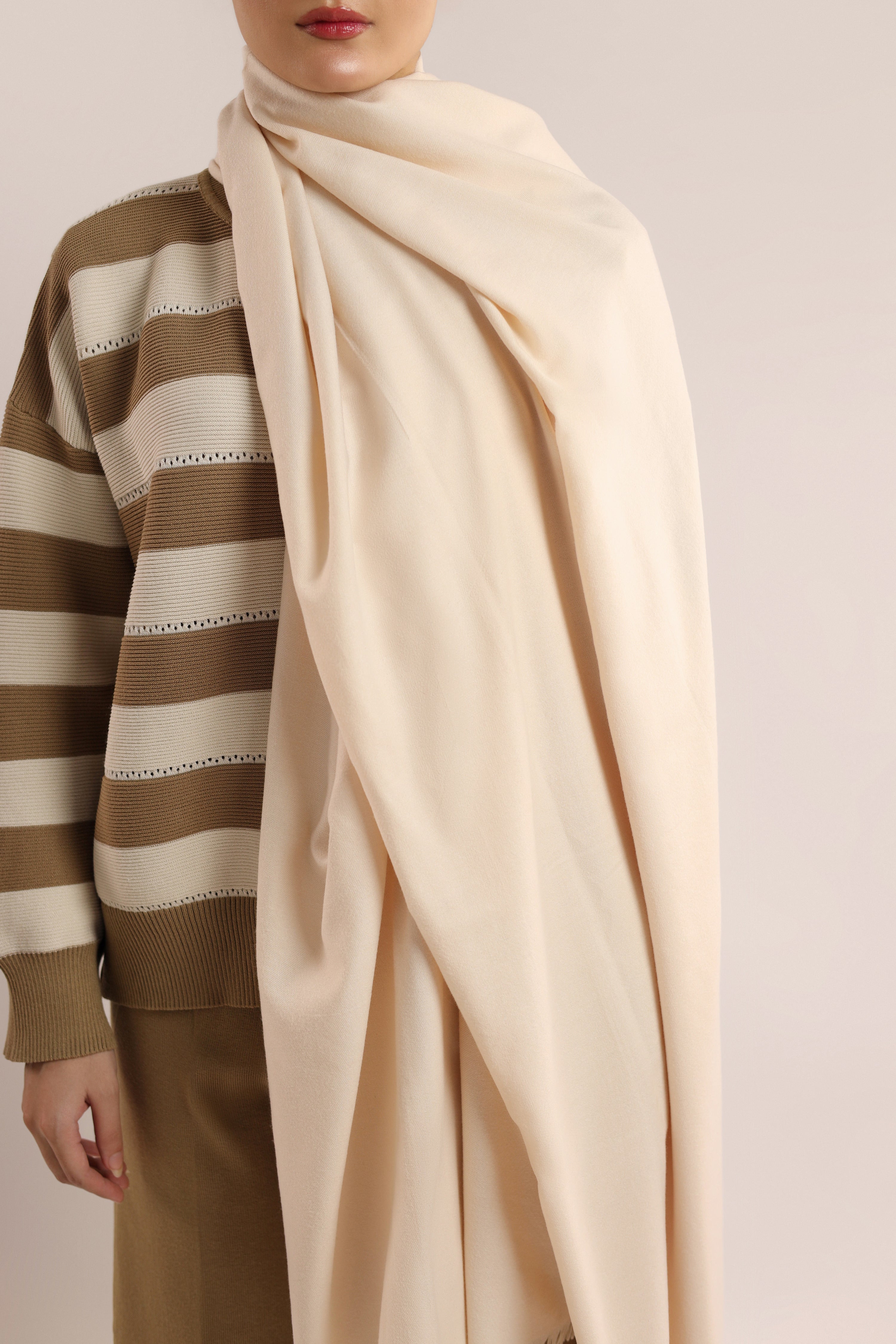 Woolen Shawl - Light Cream