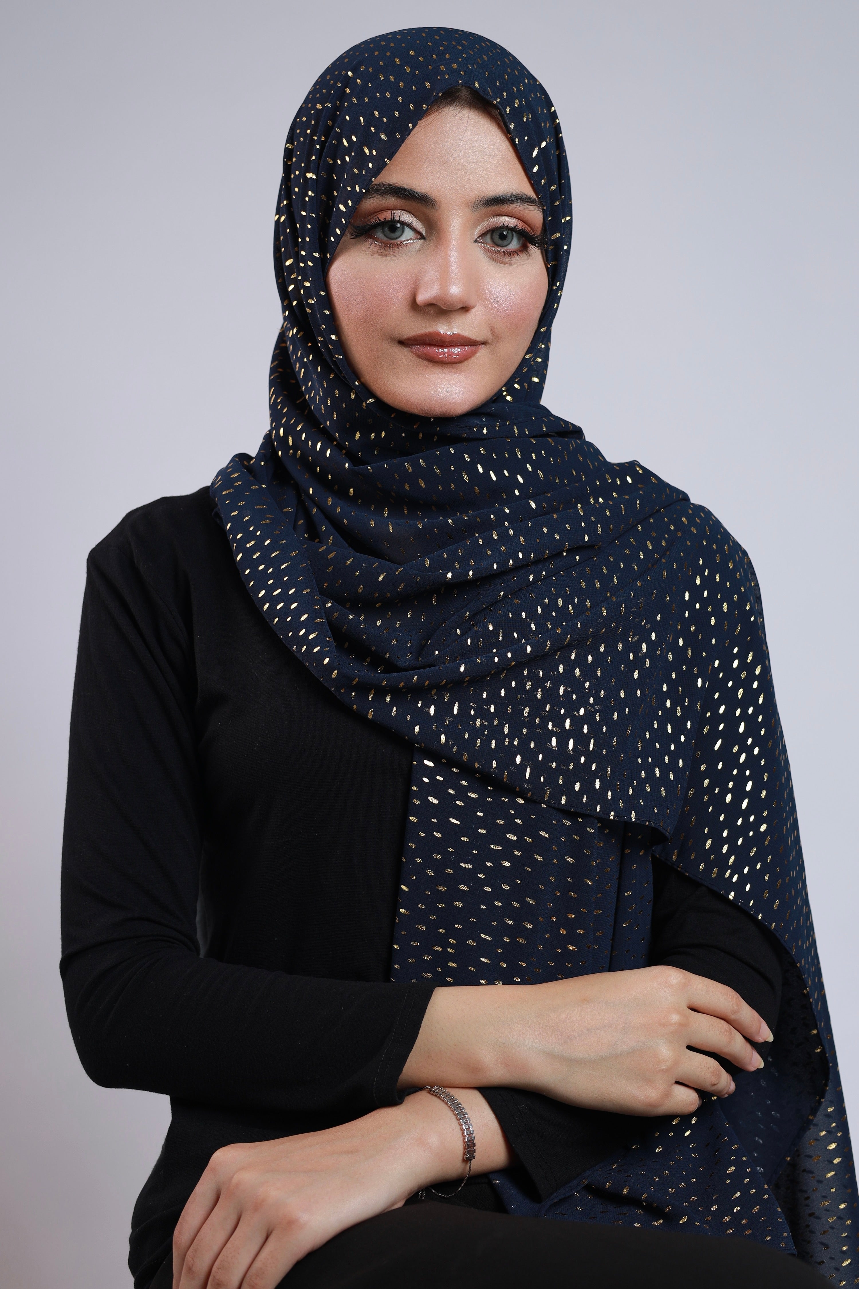 Twilight Georgette - Navy Blue