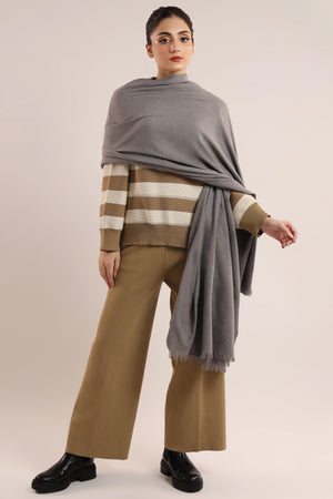 Woolen Shawl - Smoke Grey