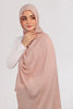 Light Neutral Modal Hijab - worn by model, lightweight and flowy drape.