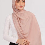 Light Neutral Modal Hijab - close-up of smooth modal fabric texture.