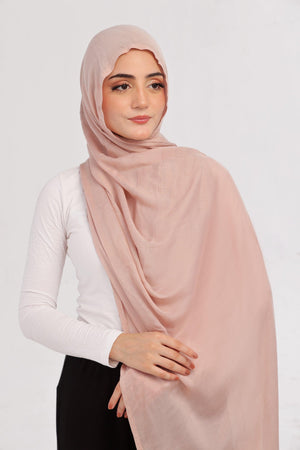 Light Neutral Modal Hijab - close-up of smooth modal fabric texture.
