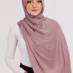 Mauve Modal Hijab - close-up of smooth modal fabric texture.