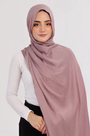 Mauve Modal Hijab - close-up of smooth modal fabric texture.