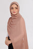 Nude Brown Modal Hijab - worn by model, lightweight and flowy drape.