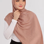 Nude Brown Modal Hijab - close-up of smooth modal fabric texture.