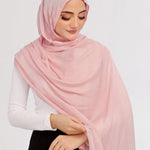 Nude Rose Modal Hijab - close-up of smooth modal fabric texture.