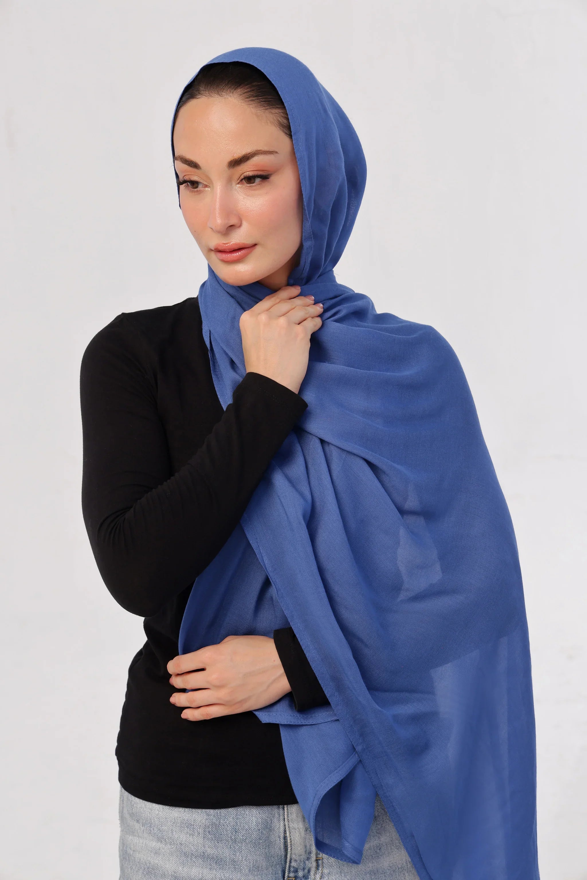 Ocean Breeze Modal Hijab - close-up of smooth modal fabric texture.