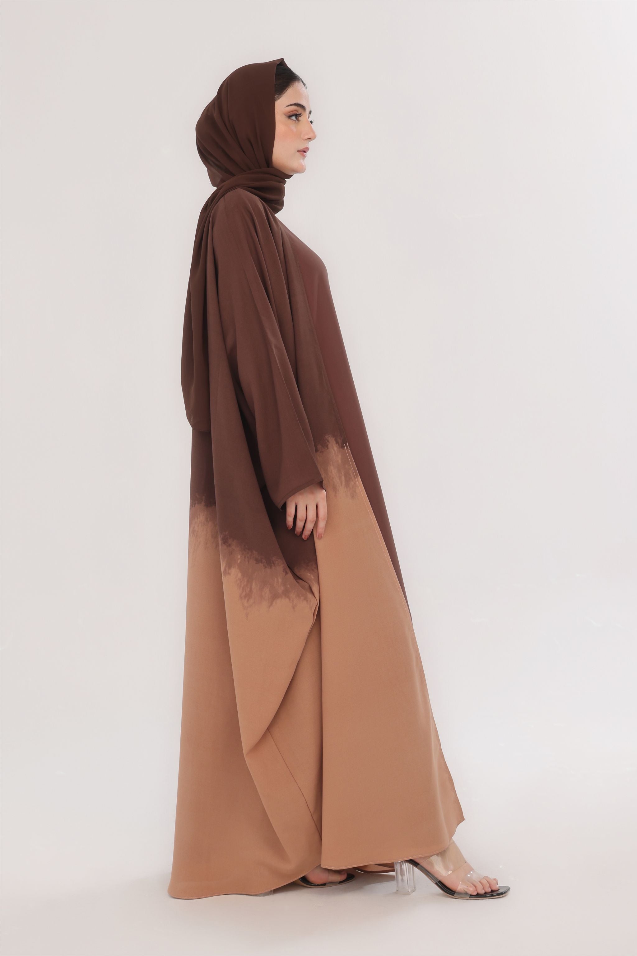 Ombre Farshi Cut Abaya - Sunset Hues